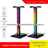 Suporte Luminoso RGB para Fones de Ouvido com Captador de Som e Luz Ambiente Sensível ao Ritmo, Suporte de Suspensão Destacável para Fones de Ouvido Digitais Over-Ear