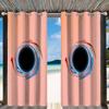 Cortinas Pretas Personalizadas para Varanda com Pintura Fluida em Aquarela Sete Cores para Uso Externo, Serviço de Dropshipping Disponível