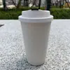Copo de Café Descartável com Tampa para Bebida Quente Leite de Soja Chá com Leite Copo de Papel Kraft para Embalagem Comercial Yixu Bebida Fria Shihuai