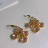 Brincos de Tarraxa Flor Pérola Zircônia Cúbica Agulha de Prata Elegantes Franceses Gentis Modernos para o Dia a Dia Brincos de Luxo Leve Acessórios de Brinco de Alto Padrão para Mulheres