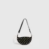 Bolso Mujer 2025 Otoño e Invierno Estilo Punk Bolso de Axila Diseño de Nicho Corea del Sur Bolso Cruzado con Remaches Metálicos Bolso de Hombro