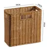 Cesta de Almacenamiento Rectangular con Esquina de Espacio Tejido de Mimbre Sintético para Hogar, Organizador de Cesta para Almacenamiento de Artículos Varios en el Borde Lateral Estrecho del Gabinete