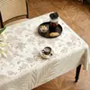 Toalha de Mesa Floral Vintage Estilo Francês, À Prova d'Água e de Óleo, Jogo Americano Sem Lavagem, Nova Tampa de Mesa de Centro Vintage Luxuosa de Alta Qualidade Verde
