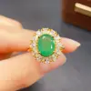 Anillo de Esmeralda Natural al por Mayor de Fábrica Plata S925 Incrustado Piedra Principal 8*10 Joyería de Lujo Venta Directa de Fábrica Piedra Preciosa