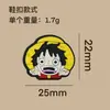 Nuevos dijes para zapatos de dibujos animados de One Piece transfronterizos, accesorios DIY para zapatos con agujeros, hebillas de zapatos de anime de dibujos animados, suministro directo de fábrica, en stock