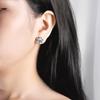 Venta caliente transfronteriza s925 plata esterlina aretes moissanita 80 puntos flor peonía moda Femenino Popular Transmisión en vivo Suministro caliente