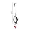 Colher de Aço Inoxidável 304 Colher de Alimentação Infantil Colher Estilo Coreano Colher de Sobremesa Colher de Fundo Plano Colher de Bebê Colher de Chá de Hotel Colher de Sopa