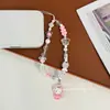 Cadena para Teléfono Móvil de Hello Kitty Infantil de Dibujos Animados con Cuentas Colgante de Cámara CCD Cadena Corta Portátil para Teléfono Móvil Colgante de Llavero