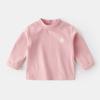 Camisa base cálida para niños, camiseta de manga larga para primavera y otoño para niños, top con forro polar para niños y niñas, nueva ropa de cuello medio alto de moda