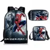 Mochila de Spider-Man, Estuche, Bolso de Hombro Set de Tres Piezas, Marvel Tendencia Estudiante Campus Periférico Mochila de Almacenamiento Portátil, Ligero