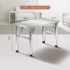 Mesa plegable de acero inoxidable, mesa de comedor, dormitorio, alquiler de habitación, mesa de comedor, mesa de aprendizaje, puesto, mesa cuadrada pequeña portátil