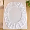 Sábana bajera ajustada exclusiva transfronteriza hipoalergénica, sábana bajera individual de color liso impresa cepillada, funda de colchón, protector de colchón a prueba de polvo y funda de almohada