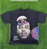 Camiseta Informal de Manga Corta para Hombre con Estampado de Letras Vintage Trendy High Street Y2k Gótico Harajuku Hip Hop para Pareja