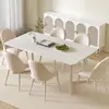 Mesa retangular minimalista moderna móveis mesa de negociação empresarial mesa e cadeiras brancas puras estilo ins mesa e cadeiras de jantar em pedra sinterizada