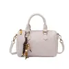 Bolso Boston pequeño tejido vintage para mujer con adornos de cuentas, bolso de mano cilíndrico, elegante bolso cruzado tipo almohada