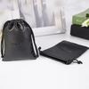 Bolsa de Couro PU Bolsa de Armazenamento Portátil Saquinho com Cordão de Couro Sintético Bolsa à Prova de Poeira para Joias Fones de Ouvido Bolsa de Embalagem para Presente Personalizada