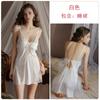 Pijama de Cetim Sedoso Rose Ruo Desejo Puro Decote V Profundo Tentação Plus Bojo Sexy Renda Camisola Robe Roupas de Casa 5163