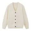 Suéter Cárdigan de Terciopelo de Visón para Hombre, Estilo Coreano Holgado Moderno Versátil de Punto Color Sólido Chaqueta, Estilo Pareja 909P56