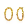 Pendientes Geométricos de Diamante Completo para Mujer, Estilo Nuevo, Lujo Ligero, Gama Alta, Estilo Europeo y Americano, Versátiles, Clips para Orejas Exagerados, Accesorios para Orejas de Moda y Únicos