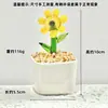 Adornos de Escritorio Hechos a Mano de Flor de Jacinto Suculento Esmaltado Decoración de Maceta de Planta Artificial de Vidrio Micro Paisaje Creativo