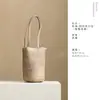 Bolsa de almacenamiento para juego de té de algodón tejido, bolsa cilíndrica gruesa para viaje, bolsa de ceremonia de té de tamaño grande para maestros de té