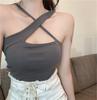 Chaleco halter nuevo 2022, ropa exterior para mujer, top ajustado corto deportivo para mujer, sexy, cruzado, pequeño, con tirantes