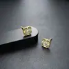 Brincos Cluster de Diamante Cheio de Novo Estilo Transfronteiriços para Homens, Modernos e Versáteis, Brincos de Flor de Íris em Forma de Cruz de Alto Padrão para Mulheres