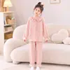Pijama para Niña Primavera y Otoño Manga Larga Set de Algodón Nube Estilo Dulce de Princesa para Niños Mayores y Niñas Pequeñas Ropa de Casa Infantil