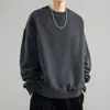 Sudadera Otoño/Invierno 2026 para Hombre y Mujer, Corte Holgado, Cuello Redondo, Color Sólido, Sin Cremallera, Manga Larga, Top Versátil de Moda para Hombre