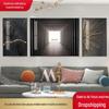 Pintura Decorativa Geométrica Tridimensional Sentido de Vento Silencioso Corredor Corredor Mural Sala de Estar Sofá Fundo Parede Pintura Suspensa Transfronteiriça 2598