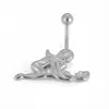 Popular Europeo y Americano Araña de Circonita Anillo para Palma del Ombligo Botón del Ombligo Completo Acero Inoxidable 316L Personalizado Joyería de Piercing para Uña del Ombligo