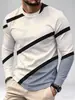 Camiseta Casual Holgada de Manga Larga con Cuello Redondo para Hombre Transpirable Ligeramente Elástica Top Cómodo para Verano Uso Diario Deportes y Salir