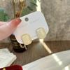 925 agulha de prata retro francês geométrico quadrado brincos stud sentido feminino nicho temperamento pêssego coração brincos simples brincos brincos