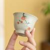Mesa de Gelo Pintada à Mão Laranja Caqui Sino Xícara Chá Copo de Degustação de Cerâmica Master Cup Kung Fu Jogo de Chá Novo Chinês Underglaze Cor Caqui