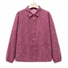 Blusas de algodão puro com mangas compridas, estilosas, para primavera e outono, para mulheres de meia-idade e idosas, novas roupas casuais para mães, camisas femininas de corte solto