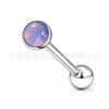 Piercing para la lengua F136 Titanio Gradiente Destello Joyería con Diente Externo Color Mágico Aleación de Titanio G23 Puncture Humana Anillo de Lengua Multicolor Gota de Aceite