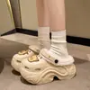 Zapatos de Agujeros de Tacón Alto Forrados de Felpa Invierno Pantuflas de Algodón Extraíbles y Lavables para Uso Exterior Antideslizantes Zapatos Mao Mao para Interiores y Exteriores con Algodón