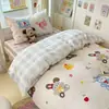 Juego de ropa de cama de tres piezas para dormitorio de estudiante universitario, sábanas de algodón puro, funda de edredón, sábana bajera, nuevo modelo 2026, adecuado para todas las estaciones