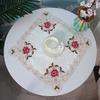 Mantel cuadrado pequeño multiusos de estilo europeo, de tela bordada, para bandeja de té, toalla, para mesita de noche, para portátil, a prueba de polvo