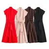 Comercio Exterior 2026 Verano Nuevo Moda Femenina Europea y Americana Vestido Camisa Sexy con Cinturón F612623