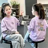 Camiseta de manga larga a rayas de patchwork 100% algodón puro, colección primavera/otoño 2026, top elegante y versátil para bebés y niñas, camiseta básica para niños
