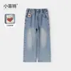 Pantalones para Niñas Xiao Feite 2026 Otoño Nuevo Estilo Jeans de Pierna Recta para Adolescentes Niños Medianos y Grandes Pantalones Largos de Moda para Niños