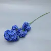 Buquê de flores de simulação azul, material de seda, flor falsa de plástico, decoração de sala de estar, decoração de mesa, casamento, arte de flores vermelhas