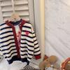 [Suave y Ceroso] Ropa para Niños 2025 Ropa de Primavera Suéteres para Niñas Estilo Coreano Chaquetas Cárdigan Tejidas para Niños Primavera y Otoño Rayas Bordadas
