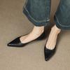 Zapatos de Tacón Bajo Cómodos Versátiles para Viajes Diarios de Piel Genuina con Punta y Boca Baja Zapatos Individuales de Piel de Vaca Lavada con Efecto Desgastado Hechos a Mano para Mujer