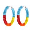 Pendientes de cuentas de estilo bohemio europeo y americano color tejido a mano borla larga pendientes de cuentas Miyuki venta al por mayor