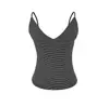 Top Corto Ajustado Coreano Chic Dulce y Picante con Copas para Mujer, Ropa de Verano, Camisola Rayada Sexy sin Espalda