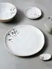Set Creativo de Vajilla de Arcilla Estilo Japonés para Una Persona, Vajilla Doméstica, Bol de Arroz, Plato, Cuchara, Taza de Té, Set de Vajilla para Restaurante