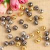 Cuentas chapadas de 6 mm a 10 mm, cuentas redondas doradas de color, cuentas de burbuja de plástico de color, accesorios hechos a mano para bricolaje, cuentas de arroz plateadas al por mayor