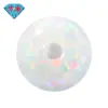 Huagang Gema Meio Furo Esférica Opala Opala Sintética Gema Opala Australiana Contas Redondas Sintéticas Opala Branca Op18